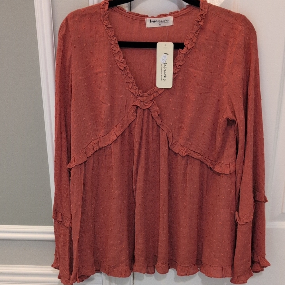 NWT Shopimpressions Boho Style Blouse. Size M - Picture 1 of 10